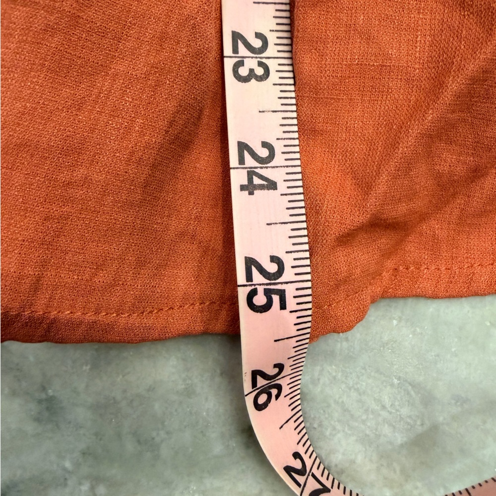 Trixxi Rust Orange Tiered Puff Sleeve Mini Dress Size M - Picture 9 of 10